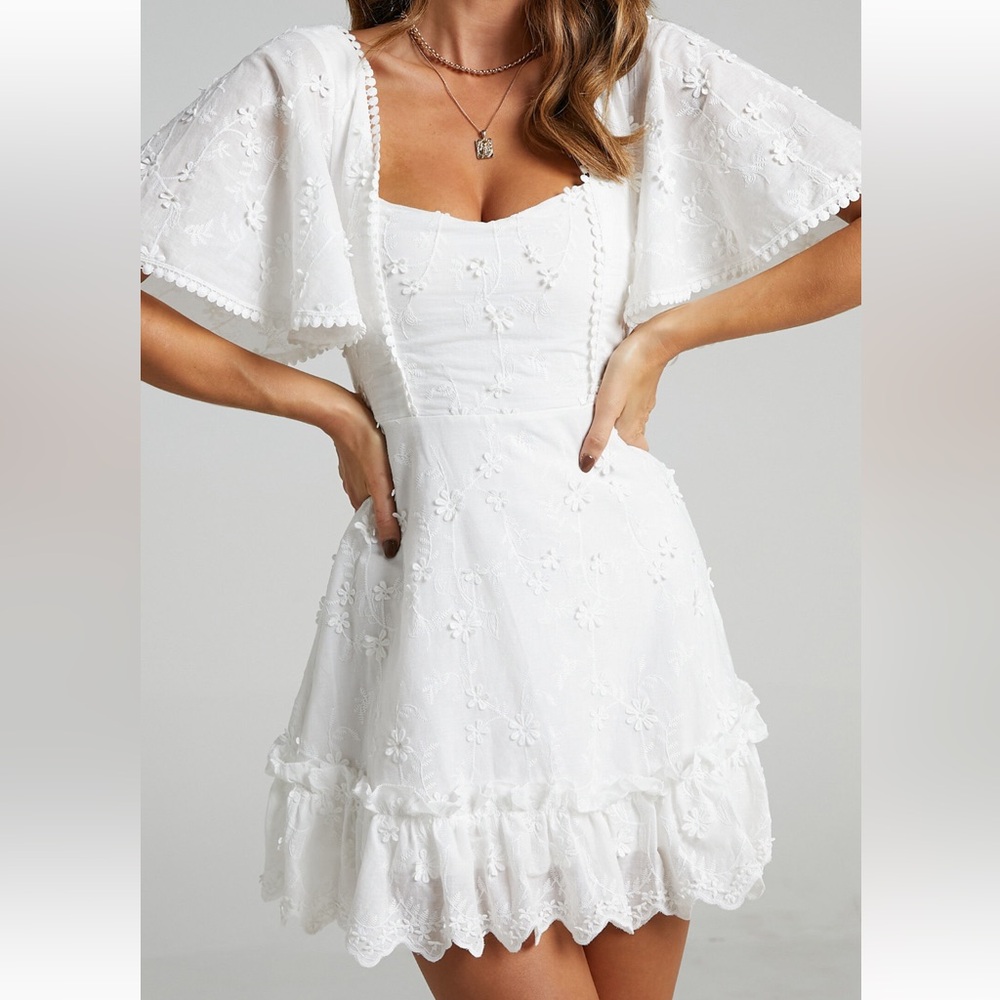 Showpo White Floral Mini Dress